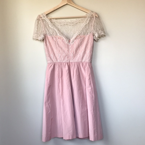 BHLDN Sorbetto blush lace cocktail dress - Picture 5 of 8